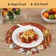 thumbnail image 4 of Country Flowers Round 13 Inch Placemats Set of 6, Red Japanese Peony Floral White Bird HeatResistant Non Slip Place Mats for Dining Table, Wipeable Braided Kitchen Table Mats for Housewarming, 4 of 9
