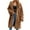 Brown, variant on ZACPNCV Womens Ladies Warm Faux Furry Jacket Winter Solid Turn-Down Collar Outerwear Khaki