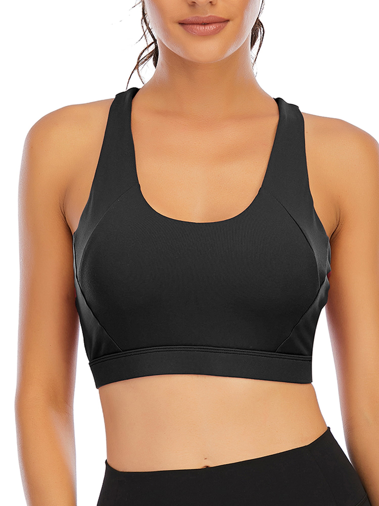 FANNYC Women's Crisscross Sports Hollow Bras Crop Tops for Women Seamless  Wirefree Comfortable Padded Cute Sports Bra Middle Impact Workout Crop Tops  With Removeable Pads 