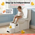 thumbnail image 3 of Toddler Step Stool for Potty Training, Bathroom Sink & Toilet - 2 Step Kids Poop Stool, Non-Slip Step Stool with Handles, Dual Height Stepping Stool for Kitchen Counter (Include 2 Ducks), 3 of 4