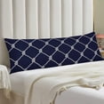thumbnail image 2 of Nautical Rope Body Pillow Cover Endless Navy with White Fishing Net and Marine Knots on Dark Blue Trendy Maritime Style Long Pillow Case Protector with Zipper Rectangle Pillowcase for Bed,Sofa 20"x54", 2 of 6