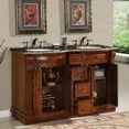 thumbnail image 2 of 55-inch Double Sink Bathroom Vanity In Baltic Brown Granite Top With Cabinet - White - Silkroad Exclusive, 2 of 2
