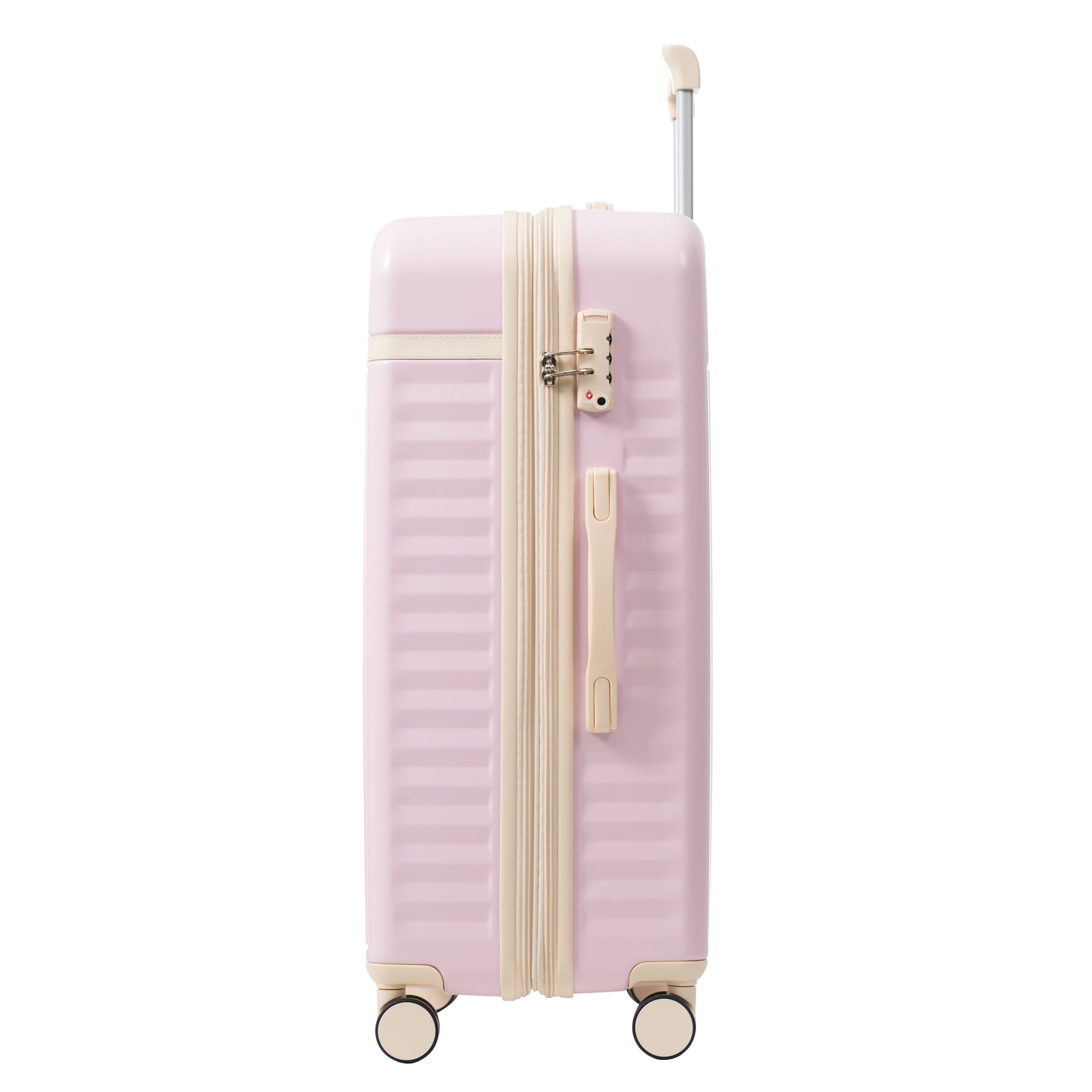 Euroco Luggage Sets 5 Piece,Hardside Expandable Suitcase with 2 Travel Bags,Spinner Wheels and TSA Lock,Lightweight Carry on Luggage for Women Men(20"+24"+28"),Pink