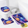 thumbnail image 4 of Cosmic Planet Rings Shower Curtain Waterproof Bathroom Curtain Set with Hooks Home Decor Bathroom Curtains 4pcs, 4 of 8
