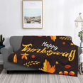 thumbnail image 2 of Zufioo Happy Thanksgiving 1 Print Horizontal Flannel Blanket, Anti-wrinkle, Anti-shrinkage, Anti-allergic Plush Blanket, Household Items Suitable for Bedroom-40"x30", 2 of 6
