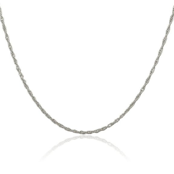925 Sterling Silver 1.6mm Rope Chain Twisted Link Necklace