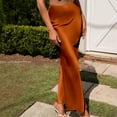 thumbnail image 5 of Spring Sale 2024！Hontri Skirts for Women Women's Skirt Stretch Waist High Solid Satin Dress Skirts for Women Watermelon Red,Xl, 5 of 5