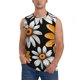 thumbnail image 1 of Balery Yellow White Daisy Pattern Camisetas sin mangas para hombre, absorbe la humedad y protege contra el mal olor.-Small, 1 of 7