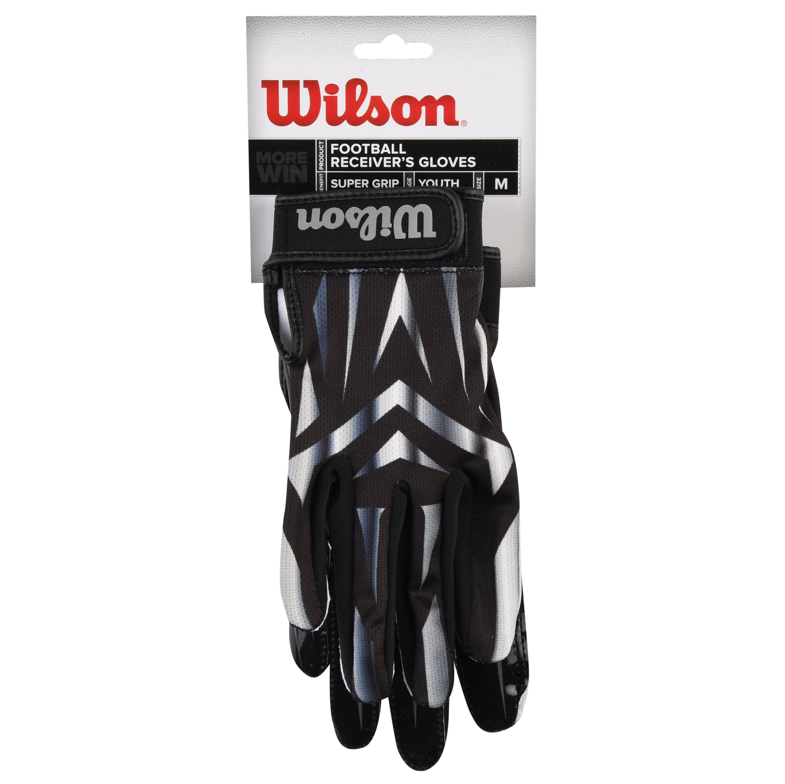 NEW* 1 pair WILSON SuperGrip Football Gloves YOUTH Medium Durable Washable Glove 