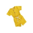 thumbnail image 6 of Qiylii Baby Ribbed Outfit Short Sleeve O Neck Romper+Drawstring Shorts,0-24M, 6 of 7