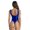 Blue, variant on Womens One Piece Swimsuit Glossy Bikini High Bodysuit Swimwear Monokini Bathing Suit Fluorescent Green One Size