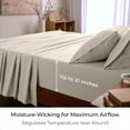 thumbnail image 4 of Mellanni 6 Piece Bed Sheet Set Brushed Microfiber, Extra Deep Pocket, King, Golden Ivory, 4 of 7
