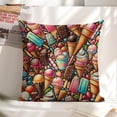 thumbnail image 6 of Ice cream popsicles sweets Linen toss pillowcase decoration pillowcase gifting preferred 20x20 inch cushion cover 2 sets sofa pillowcase sofa bedroom living room car, 6 of 8