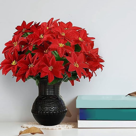 HongHeng Extra Savings $8 Artificial Christmas Flower Poinsettia Is Suitable for Porch Home Garden Indoor and Outdoor Christmas Decoration