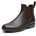 thumbnail image 3 of Litfun Women's Short Rain Boots Waterproof Anti Slip Rubber Ankle Chelsea Booties Rainboots for Women, Brown, Size 10, 3 of 9
