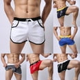 thumbnail image 1 of AYYUFE Men Color Block Summer Sports Gym Drawstring Shorts Beach Pants Swimming Trunks, 1 of 8