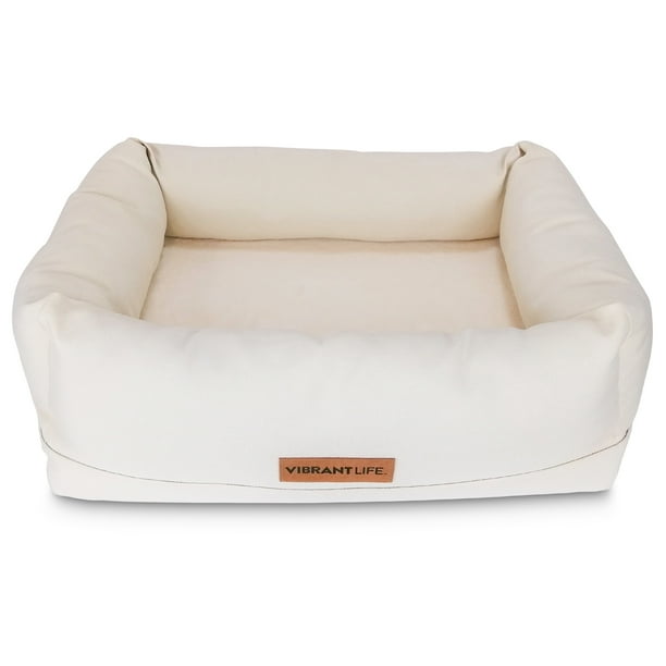 Vibrant Life Deluxe Orthopedic Pet Bed Beige Walmart Com Walmart Com