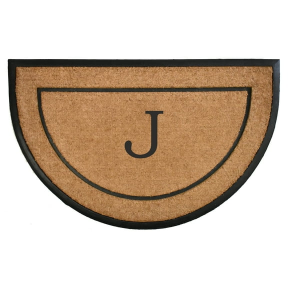 The General Half-Circle Monogram Doormat , 24" x 36", Letter J