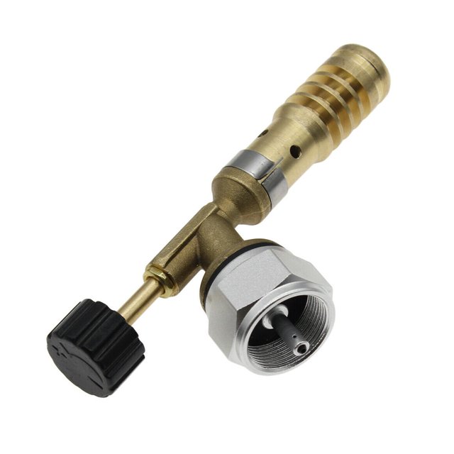 Generic Compact Copper Gas Torch with Aluminum Body, Threaded Nozzle for Precision Welding and Heating, 136mm Length, Lightweight at 210g, Ideal for DIY and Professional Use