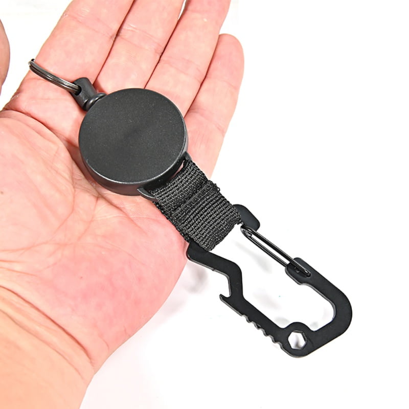 1pc Retractable Pull Key Ring Chain Clip Carabiner Holder Recoil Exten-ca 