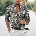 thumbnail image 3 of Camisas de moda para hombre, camisa hawaiana con mariposas, camisa con estampado 3D de flores de manga larga, camiseta de playa con cuello en V de gran tamaño, ropa para hombre, 3 of 5