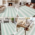 thumbnail image 6 of Vintage Stripes Washable Living Room Rugs 5'x7', White Green Striped Retro Geometric Lines Low Pile Throw Large Area Rugs Non-Slip Sturdy Edge Binding Carpet for Dining Room Bedside Kitchen, 6 of 9