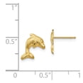 thumbnail image 3 of Real 14kt Yellow Gold Madi K Satin Dolphin Earrings; for Adults and Teens; for Women and Men, 3 of 3