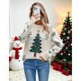 thumbnail image 6 of Cogild Christmas Sweaters for Women, Christmas Tree and Snowflake Knit Sweater, Crew Neck Long Sleeve Holiday Sweater, 6 of 9