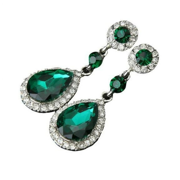 Dengmore Earrings Wedding Jewelry Rhinestone Style Wedding Earrings For Women Green