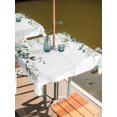 thumbnail image 6 of Eucalyptus Leaves Outdoor Tablecloth with Umbrella Hole, Pastoral Farmhouse Spring Botanical Spillproof Waterproof Outdoor Table Cover, Patio Tablecloths for Party/Garden/Picnic, Square 54"x54", 6 of 9
