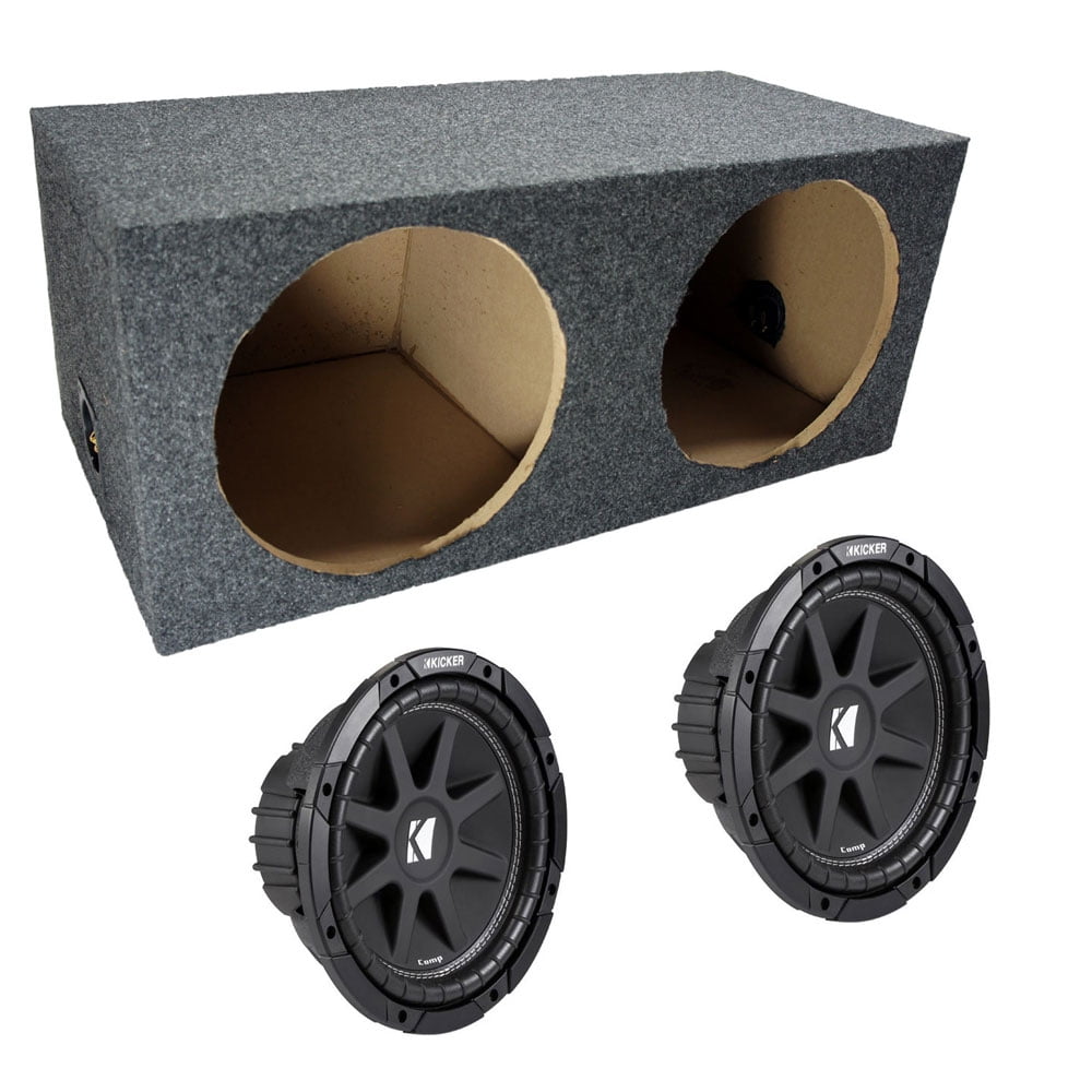 ASC Package Dual 12" Kicker Sub Box Sealed Rearfire Subwoofer Enclosure