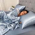 thumbnail image 2 of 22 Momme Silk Pillowcase - Steel Blue, 2 of 10