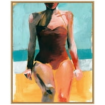 Amanti Art Vintage Swim II Framed Canvas Wall Art Print