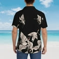 thumbnail image 6 of Balery Japanese White Crane Print Men's Hawaiian Shirts Short Sleeve Beach Shirt Relaxed Fit Vacation Button Down Shirts-XX-Large, 6 of 9