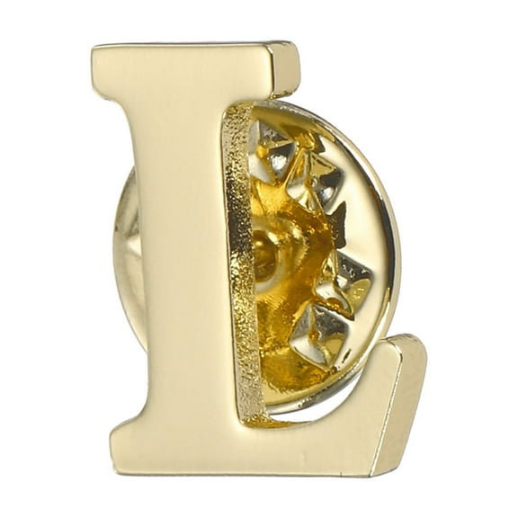 Uxcell Letter Lapel Pins, Initial Alphabet Letter L Collar Pins Brooch for Women Men Shirt Dress Suits, Gold Tone