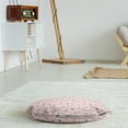 thumbnail image 3 of Dragonfly Round Floor Cushion with Handle, Minimalist Themed Repetitive Spring Pattern Pastel Pink Flowers Graphic, Pillow for Living Room & Dorms, 18" Round, Blush and Multicolor, by Ambesonne, 3 of 4