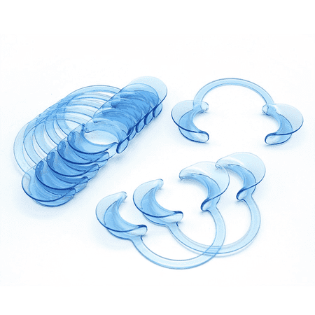 EZGO 20 Pcs Dental Oral Mouth Opener Cheek Lip Retractor C-Shape Blue Tools S Size