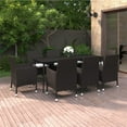 thumbnail image 1 of vidaXL 9 Piece Garden Dining Set with Cushions Poly Rattan and Glass, 1 of 1