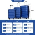 thumbnail image 2 of Historyli Go5H 3pcs Expandable Luggage Sets PC Lightweight Durable Suitcase With 2 Hooks Spinner Wheels TSA Lock (21in/25in/29in), 2 of 9