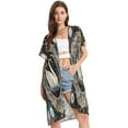 thumbnail image 2 of BZSMCE Women Creatively Mystic Swan in A Floral Universe Print Beach Cover-ups Size:S-2XL, 2 of 7