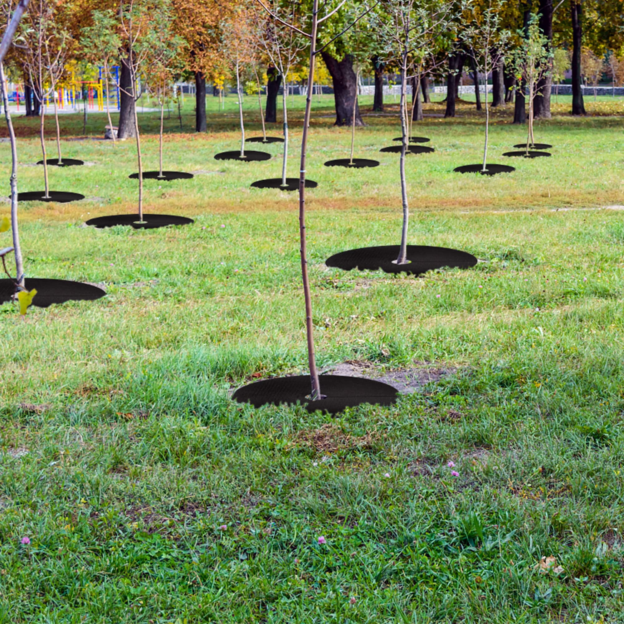 20.47 Inch Non-Woven Tree Mulch Ring 8 Pack, Weed Barrier Mat,Degradable Tree Mulch Used to inhibit Weed Growth and Landscape Weed Control Plant Root Protection