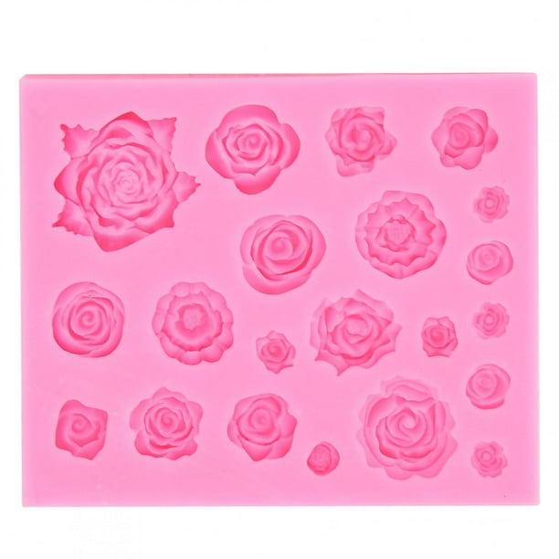 Molde de silicona con forma de flor de rosa, bricolaje, Chocolate, Fondant, arcilla, decoración artesanal