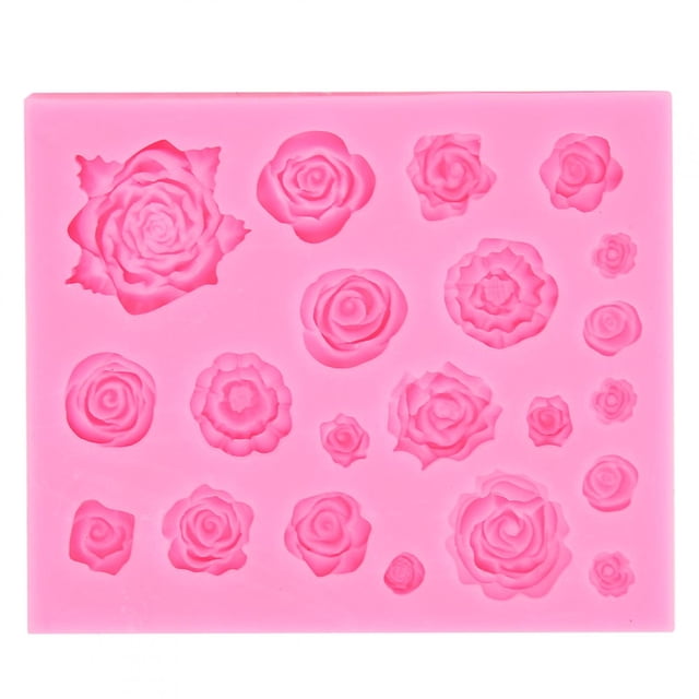 Molde de silicona con forma de flor de rosa, bricolaje, Chocolate, Fondant, arcilla, decoración artesanal