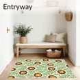 thumbnail image 3 of ODIKA 3'x5' Machine Washable Non-Slip Area Rug, Jungle Hideaway Wild Creature Safari Illustration with Leafy Vines High Traffic Rug, Brown, 684041, 3 of 7