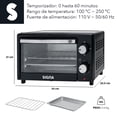 thumbnail image 5 of Horno Tostador Eléctrico De Mesa 9.3 Lt 110v Acero Inox Color Negro, 5 of 5