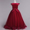 thumbnail image 4 of Vestido IBTOM CASTLE Flower Girls para dama de honor, color granate, 11-12 años, 4 of 5