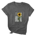 thumbnail image 3 of Women Tops Dressy Casual, American Flag Sunflower T Shirts for Women 4th of July Independence Day Shirt Cute Print Short Sleeve Tee Top Blouse, 3 of 4