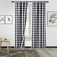 thumbnail image 2 of 2 Pcs Buffalo Plaid Curtains, Gingham Yarn Dyed Rod Pocket Light Filtering Curtain Drapes, 2 of 9
