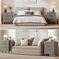 thumbnail image 6 of Aufeile Nightstand with Charging Station, 3 Drawer Nightstand for Bedroom, Fluted Bedside Table with USB Ports, Modern Wood Bedroom Side Table with Drawers, Dark Gray, 6 of 7