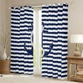 thumbnail image 2 of jejeloiu Nautical Theme Blackout Curtains Set of 2 (38x54 Each),Ocean Ship Anchor Curtains and Drapes,Blue Geometric Stripes Living Room Curtains For Boys Teens,Luxury Bedroom Decor, 2 of 6